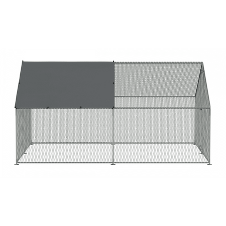 Dellonda Walk-In Galvanized Steel Chicken Run with Roof Cover & PVC Coated Chicken Wire Model No- DG279