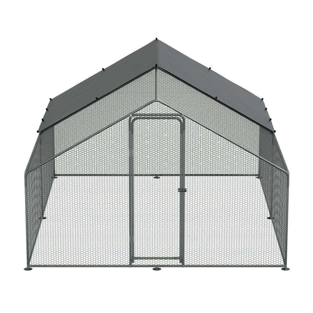 Dellonda Walk-In Galvanized Steel Chicken Run with Roof Cover & PVC Coated Chicken Wire Model No- DG279
