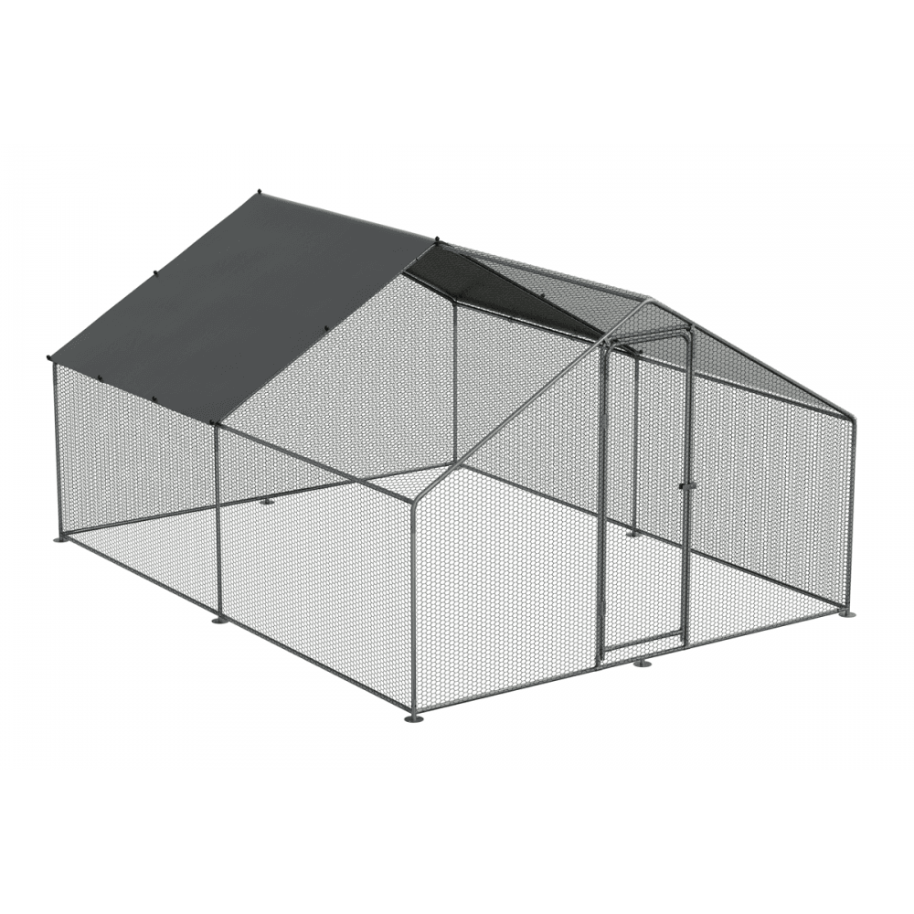 Dellonda Walk-In Galvanized Steel Chicken Run with Roof Cover & PVC Coated Chicken Wire Model No- DG279