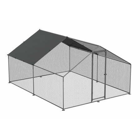 Dellonda Walk-In Galvanized Steel Chicken Run with Roof Cover & PVC Coated Chicken Wire Model No- DG279