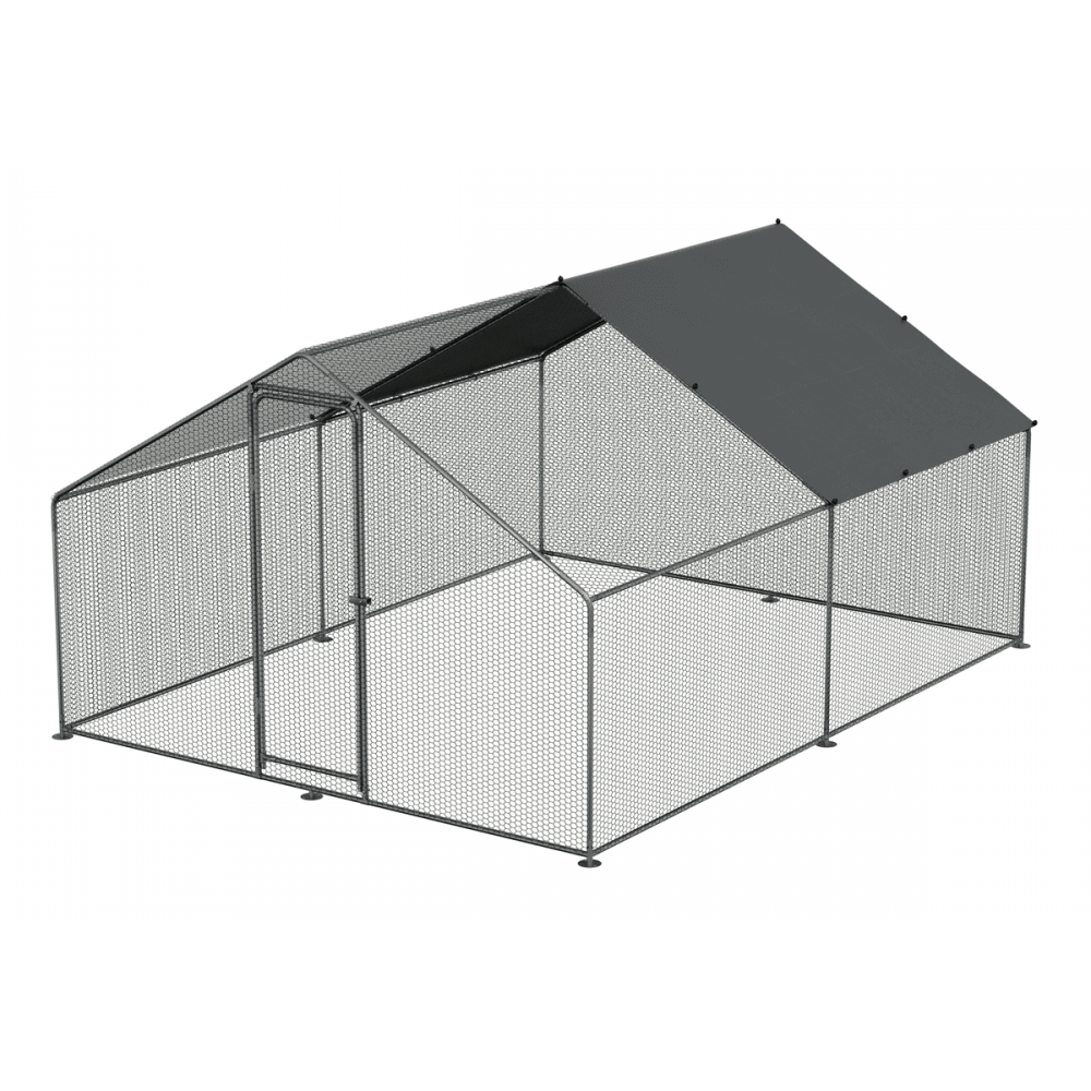 Dellonda Walk-In Galvanized Steel Chicken Run with Roof Cover & PVC Coated Chicken Wire Model No- DG279