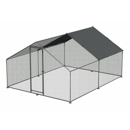 Dellonda Walk-In Galvanized Steel Chicken Run with Roof Cover & PVC Coated Chicken Wire Model No- DG279