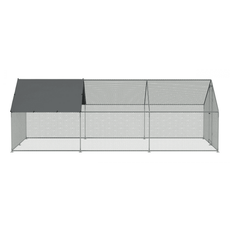 Dellonda Walk-In Galvanized Steel Chicken Run with Roof Cover & PVC Coated Chicken Wire Model No- DG280