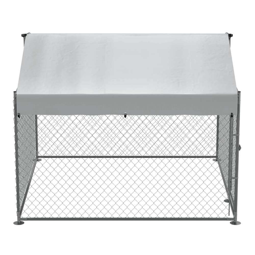 Dellonda Galvanised Steel Dog Kennel with Roof Cover & Chain Link Fencing Model No- DG281