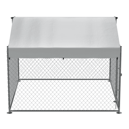 Dellonda Galvanised Steel Dog Kennel with Roof Cover & Chain Link Fencing Model No- DG281