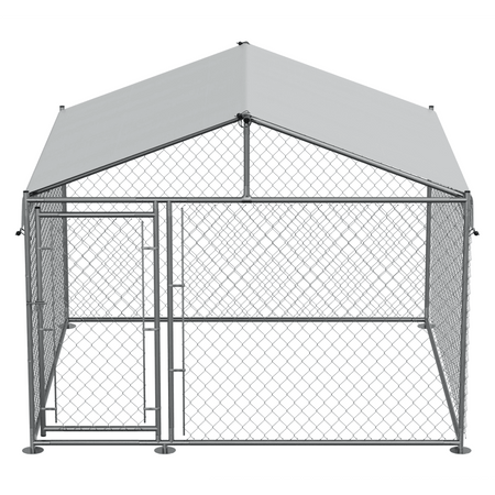 Dellonda Galvanised Steel Dog Kennel with Roof Cover & Chain Link Fencing Model No- DG281