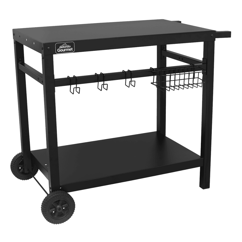 Dellonda Plancha Trolley with Utensil Holder - Black Model No- DG45