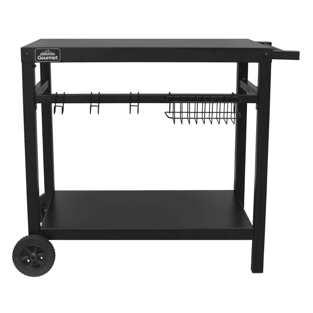 Dellonda Plancha Trolley with Utensil Holder - Black Model No- DG45