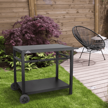 Dellonda Plancha Trolley with Utensil Holder - Black Model No- DG45