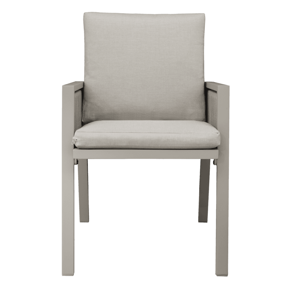 Dellonda Fusion Garden/Patio Dining Chairs with Armrests 6pc - Light Grey Model No- DG49
