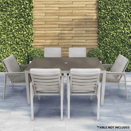 Dellonda Fusion Garden/Patio Dining Chairs with Armrests 6pc - Light Grey Model No- DG49