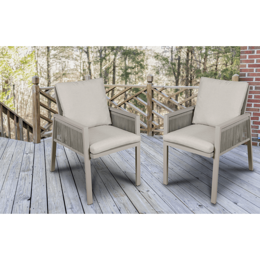 Dellonda Fusion Garden/Patio Dining Chairs with Armrests 6pc - Light Grey Model No- DG49