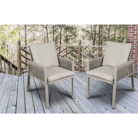 Dellonda Fusion Garden/Patio Dining Chairs with Armrests 6pc - Light Grey Model No- DG49