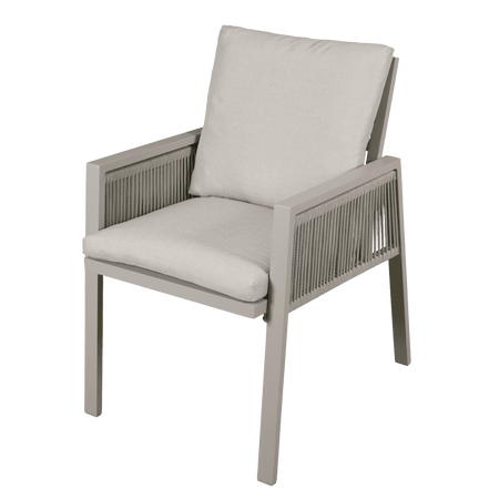Dellonda Fusion Garden/Patio Dining Chairs with Armrests 6pc - Light Grey Model No- DG49