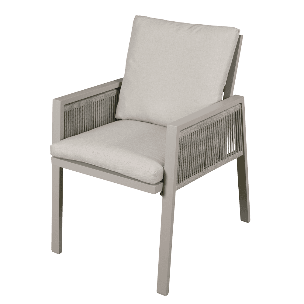 Dellonda Fusion Garden/Patio Dining Chairs with Armrests 4pc - Light Grey Model No- DG50
