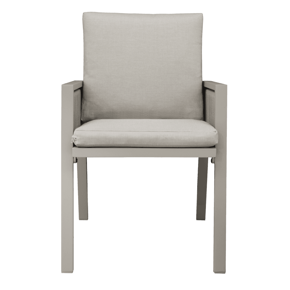 Dellonda Fusion Garden/Patio Dining Chairs with Armrests 4pc - Light Grey Model No- DG50