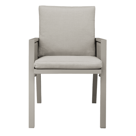 Dellonda Fusion Garden/Patio Dining Chairs with Armrests 4pc - Light Grey Model No- DG50