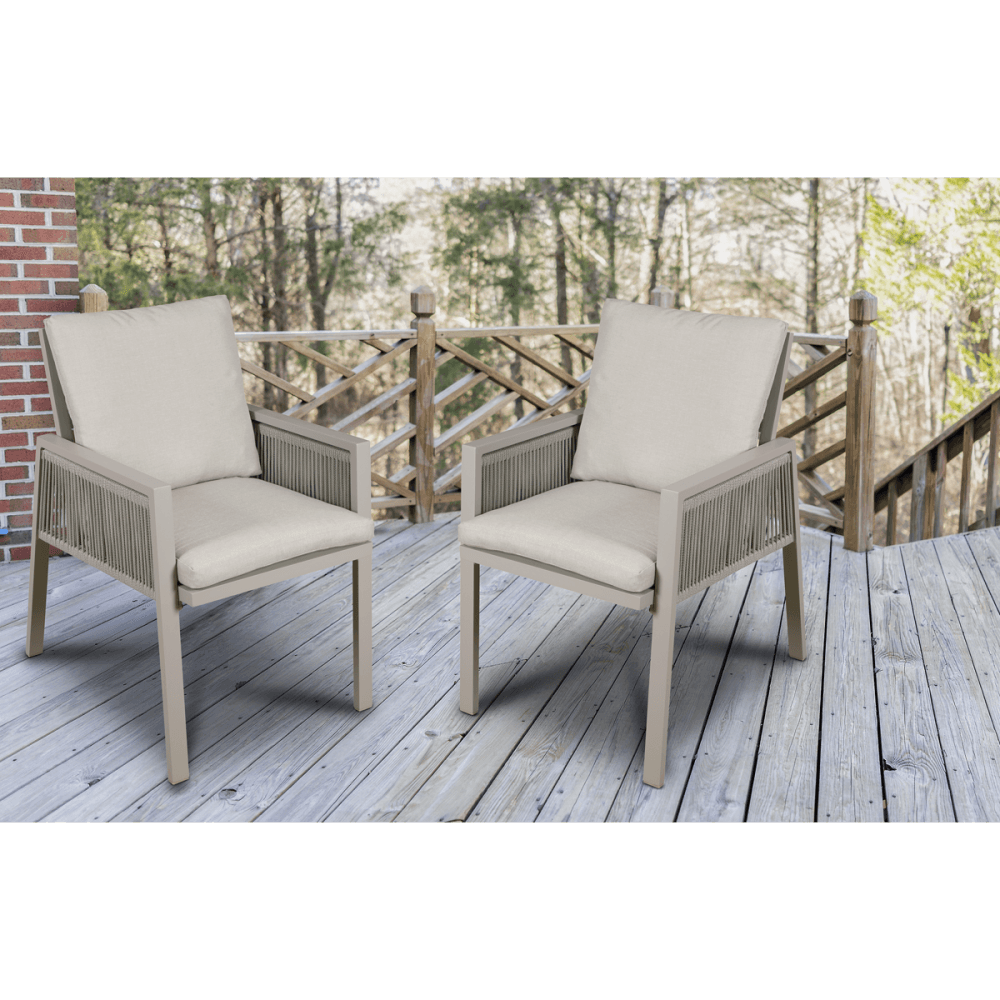 Dellonda Fusion Garden/Patio Dining Chairs with Armrests 4pc - Light Grey Model No- DG50