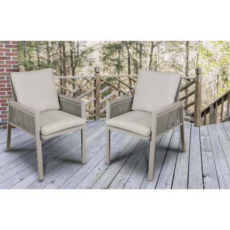 Dellonda Fusion Garden/Patio Dining Chairs with Armrests 4pc - Light Grey Model No- DG50
