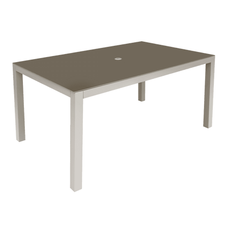 Dellonda Fusion Aluminium Garden Dining Table with Tempered Glass & Parasol Hole - Light Grey Model No- DG51