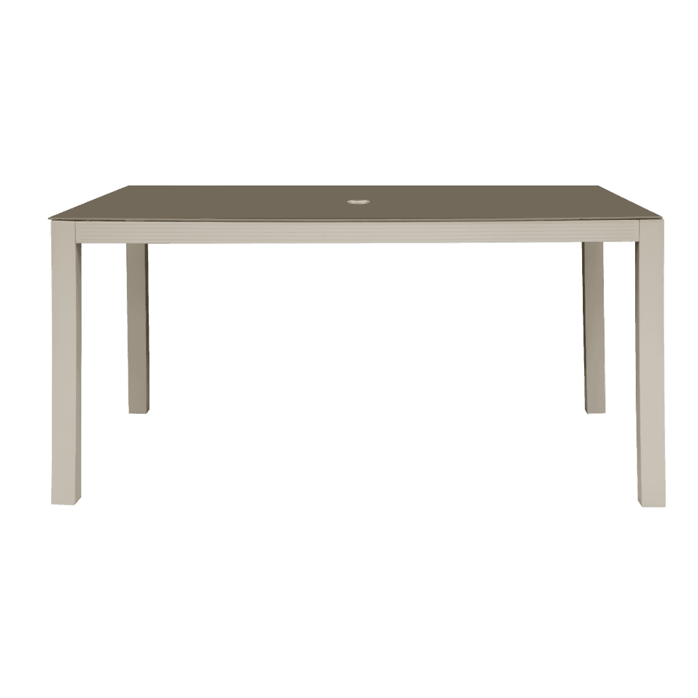 Dellonda Fusion Aluminium Garden Dining Table with Tempered Glass & Parasol Hole - Light Grey Model No- DG51