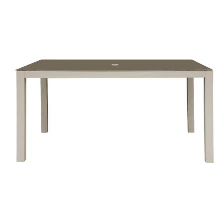 Dellonda Fusion Aluminium Garden Dining Table with Tempered Glass & Parasol Hole - Light Grey Model No- DG51