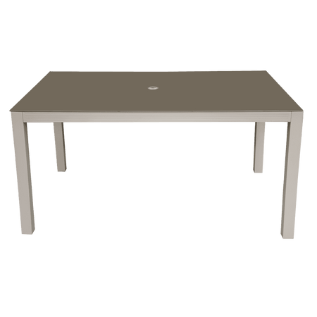 Dellonda Fusion Aluminium Garden Dining Table with Tempered Glass & Parasol Hole - Light Grey Model No- DG51