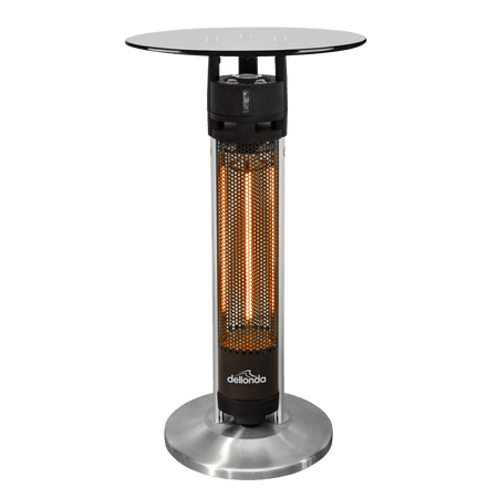 Dellonda Bistro Table with 1600W Heater, 95cm, Black/Stainless Steel Model No- DG63