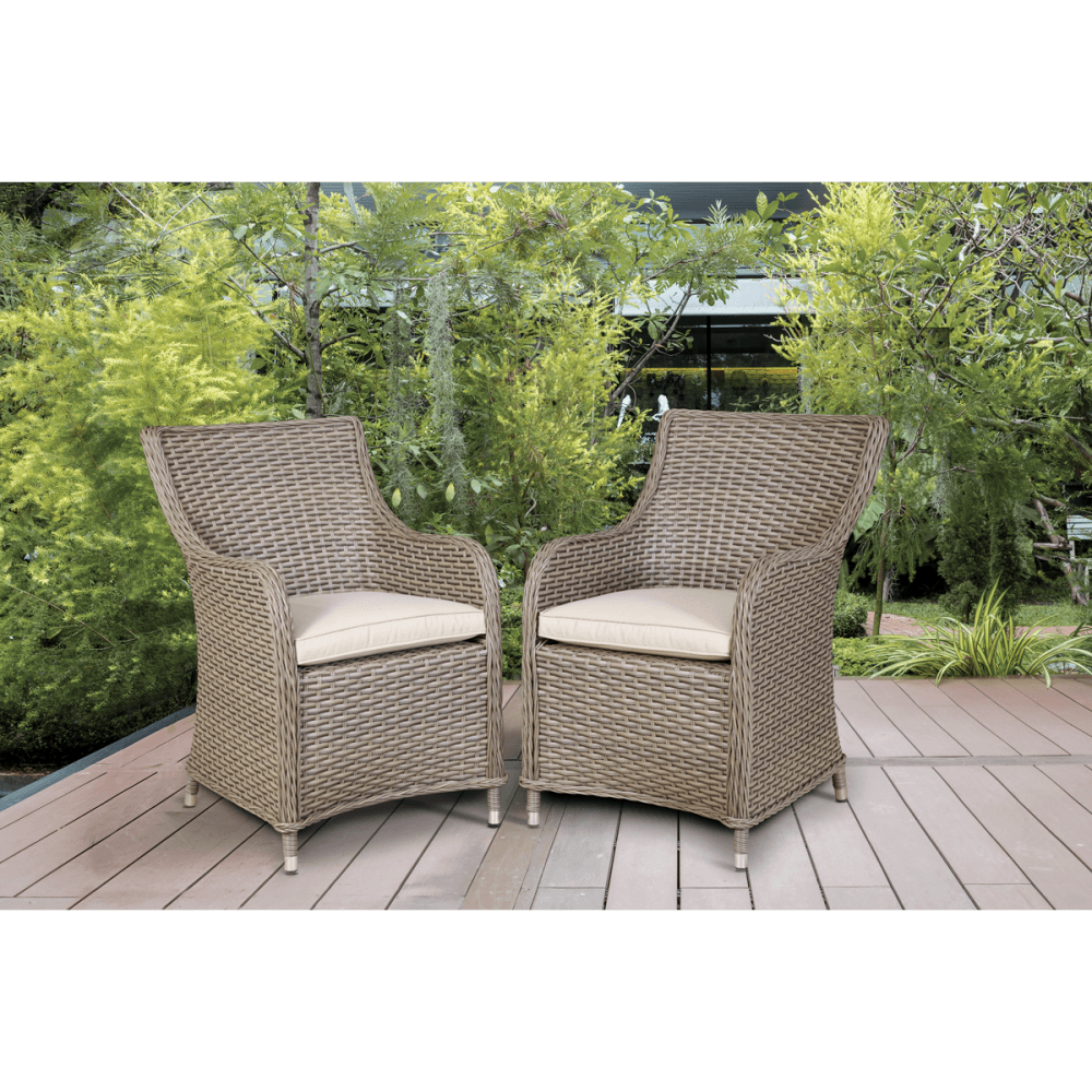 Dellonda Chester Rattan Wicker Outdoor Garden Dining Chairs 2pc Model No- DG64