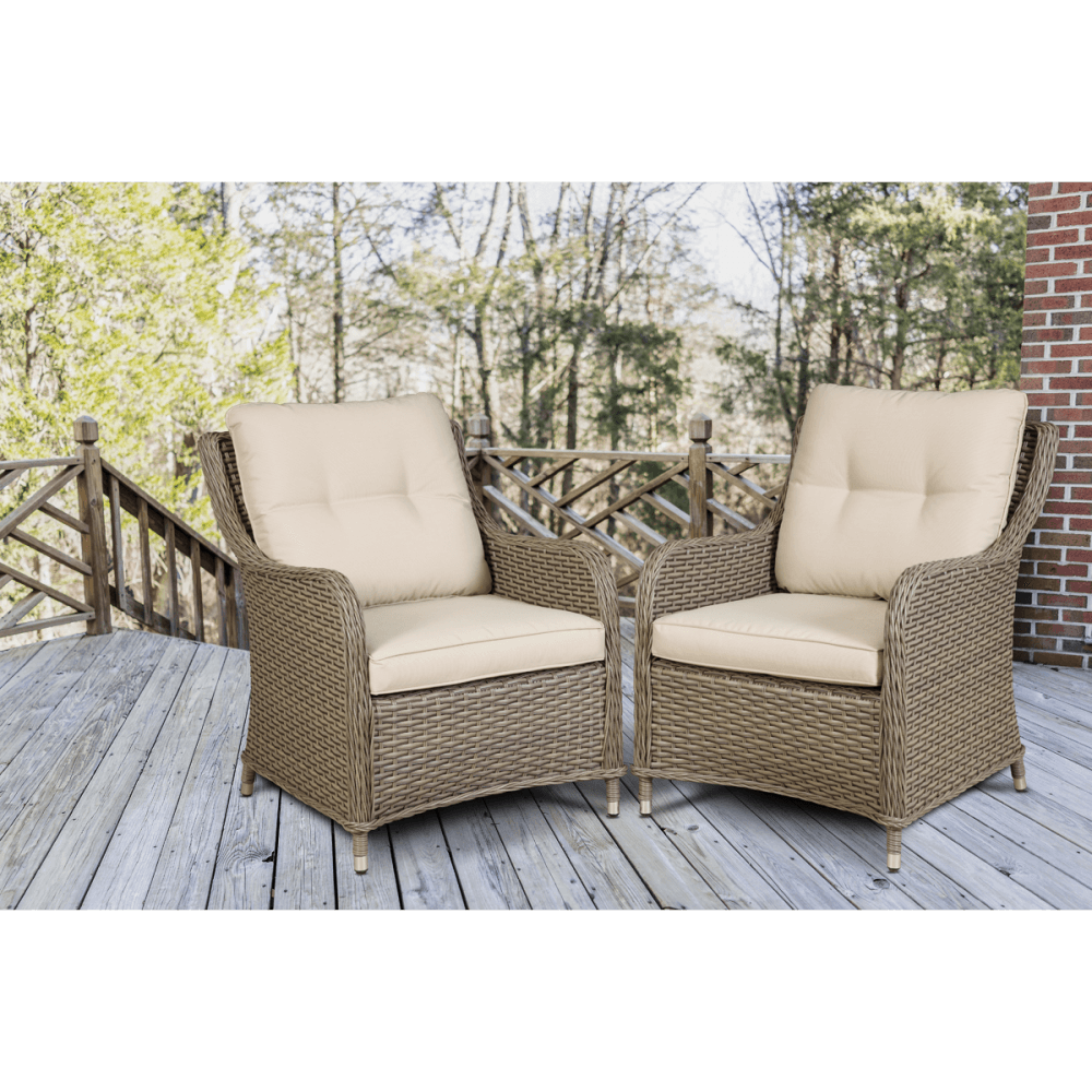 Dellonda Chester Rattan Wicker Outdoor Armchairs 2pc Model No- DG69