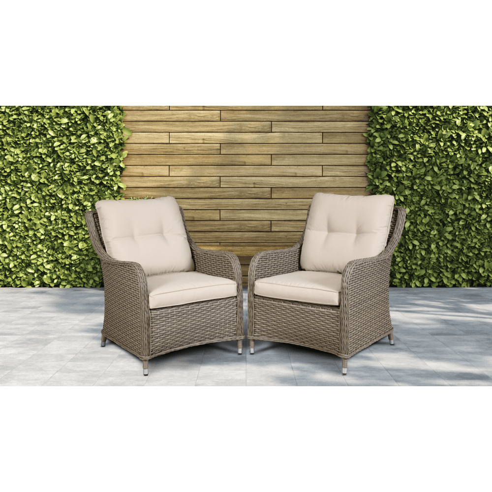 Dellonda Chester Rattan Wicker Outdoor Armchairs 2pc Model No- DG69