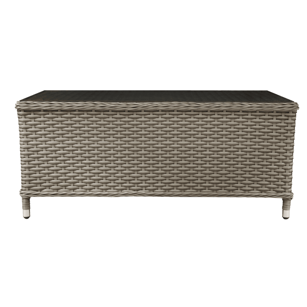 Dellonda Chester Rattan Wicker Outdoor Balcony Table with Tempered Glass Top Model No- DG71