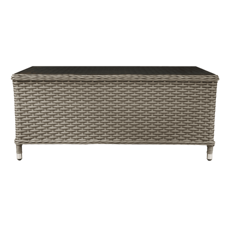 Dellonda Chester Rattan Wicker Outdoor Balcony Table with Tempered Glass Top Model No- DG71