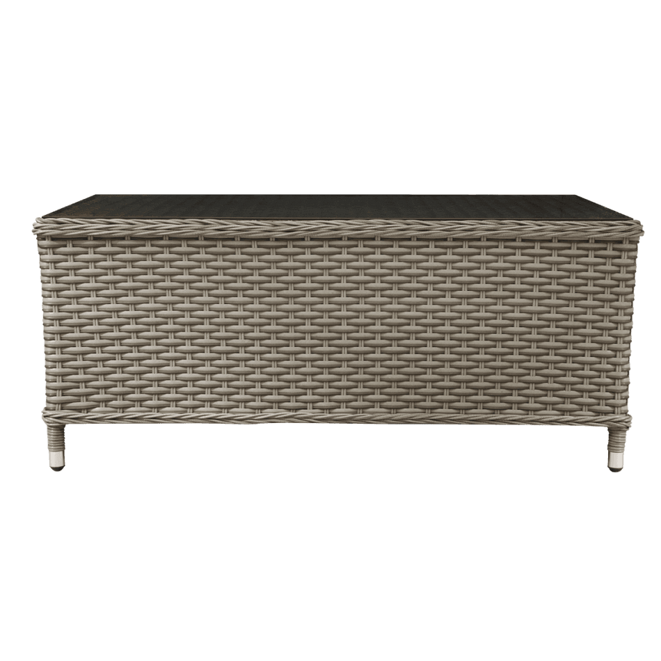 Dellonda Chester Rattan Wicker Outdoor Balcony Table with Tempered Glass Top Model No- DG71