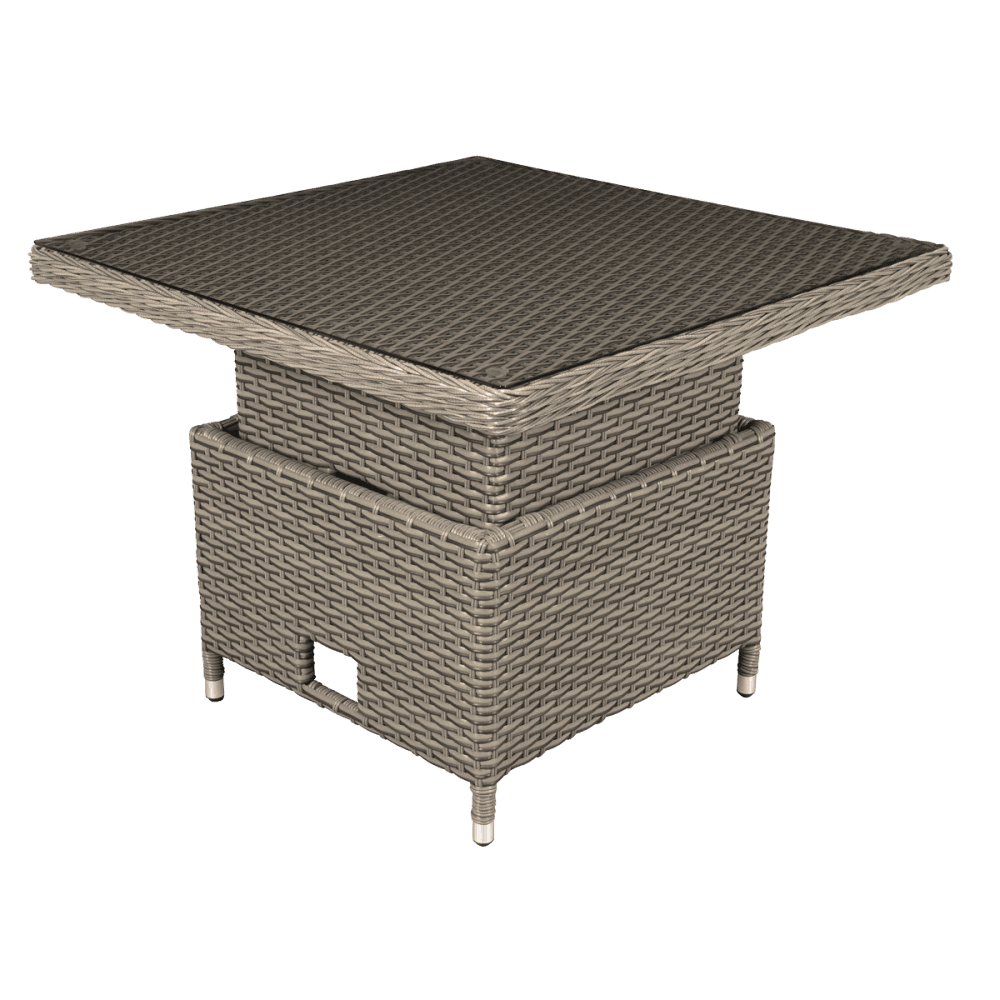 Dellonda Chester Rattan Wicker Adjustable-Height Outdoor Dining Table Model No- DG73