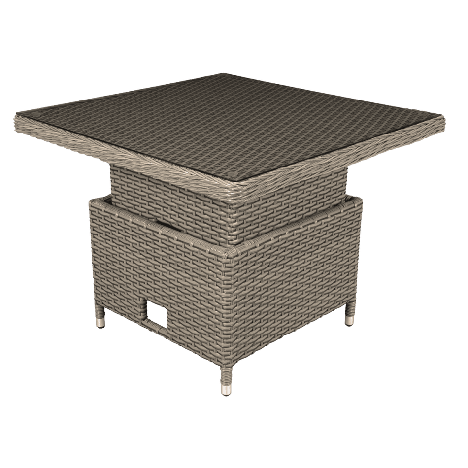 Dellonda Chester Rattan Wicker Adjustable-Height Outdoor Dining Table Model No- DG73