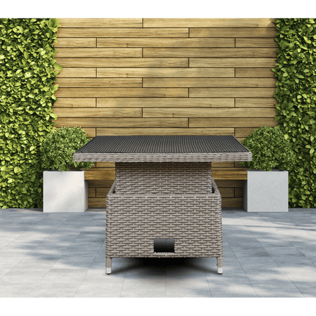 Dellonda Chester Rattan Wicker Adjustable-Height Outdoor Dining Table Model No- DG73