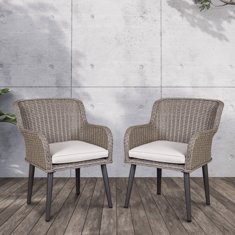 Dellonda Buxton Rattan Wicker Outdoor Chairs Set 2pc Model No- DG76