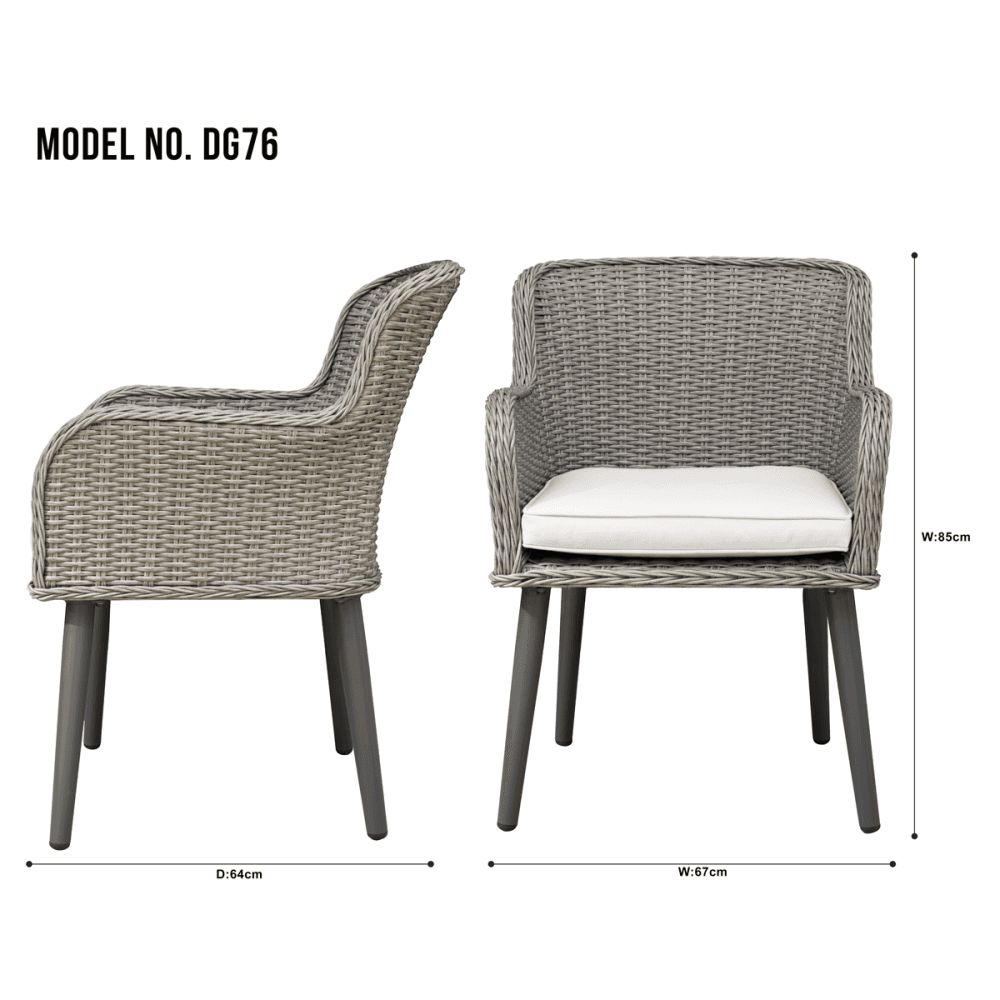 Dellonda Buxton Rattan Wicker Outdoor Chairs Set 2pc Model No- DG76