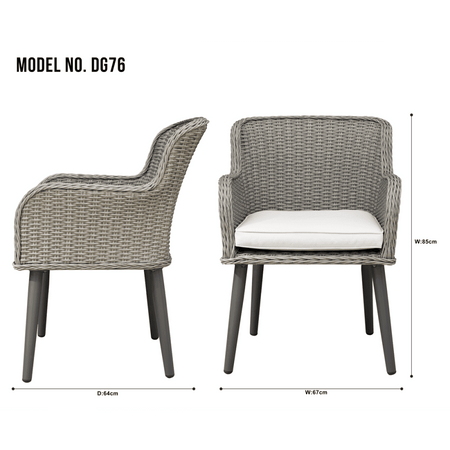 Dellonda Buxton Rattan Wicker Outdoor Chairs Set 2pc Model No- DG76