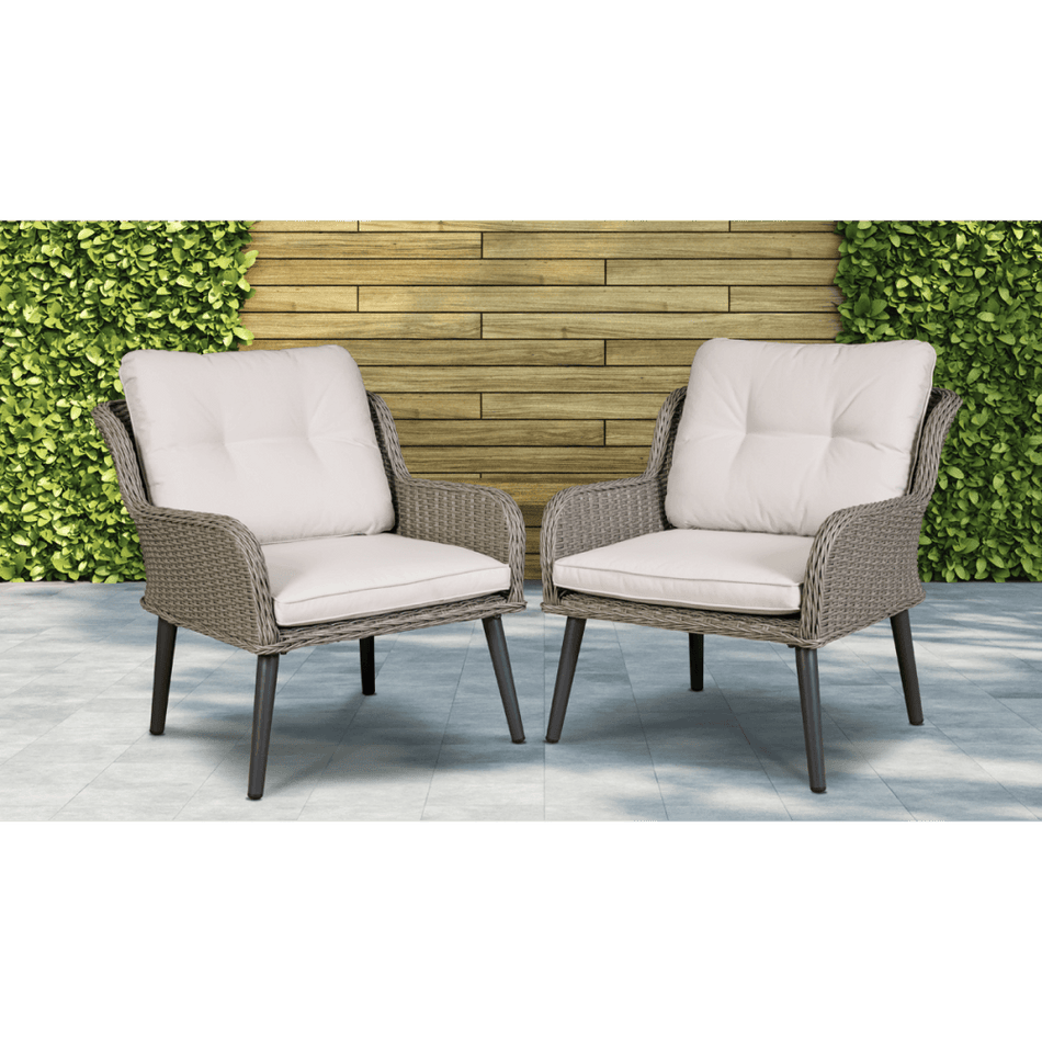 Dellonda Buxton Rattan Wicker Outdoor Chair Set 2pc Model No- DG79