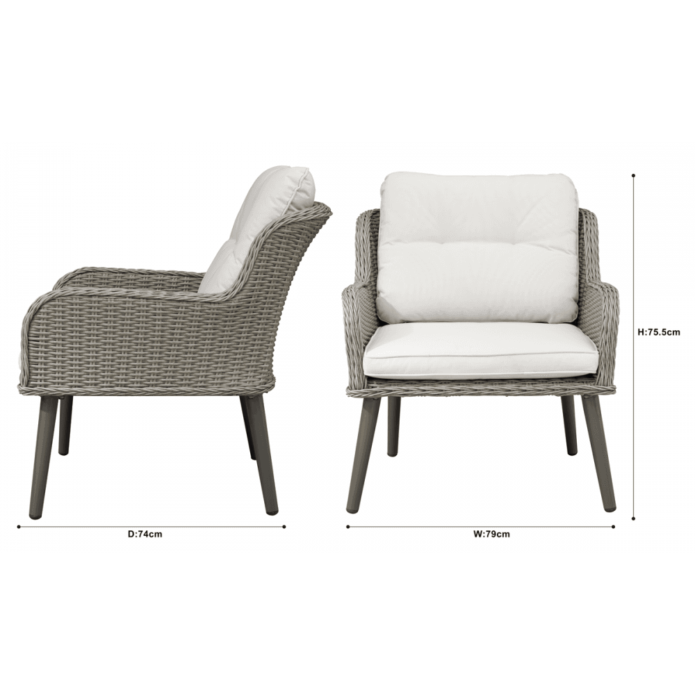 Dellonda Buxton Rattan Wicker Outdoor Chair Set 2pc Model No- DG79