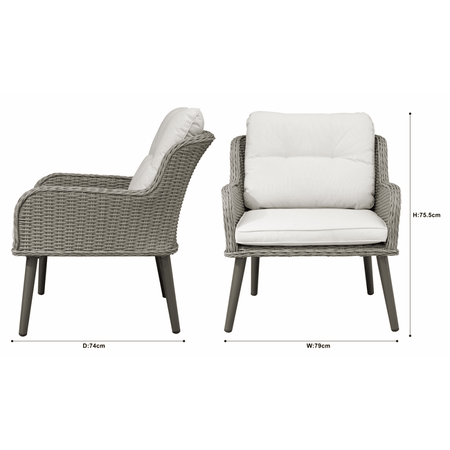 Dellonda Buxton Rattan Wicker Outdoor Chair Set 2pc Model No- DG79
