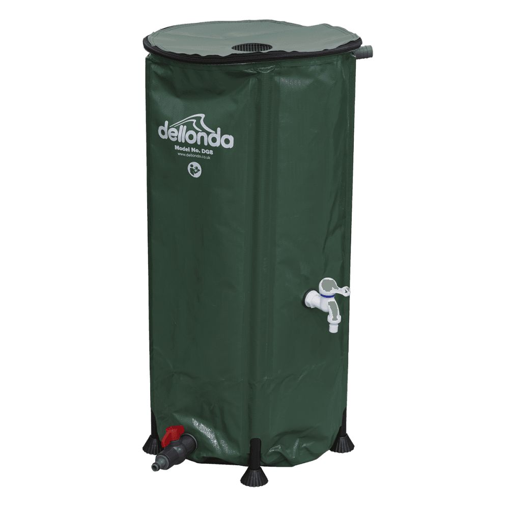 Dellonda Collapsible PVC Garden Water Butt with Zipped Lid & Drain Tap 100L Model No- DG8