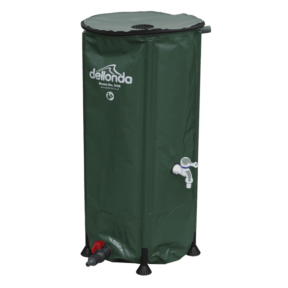 Dellonda Collapsible PVC Garden Water Butt with Zipped Lid & Drain Tap 100L Model No- DG8