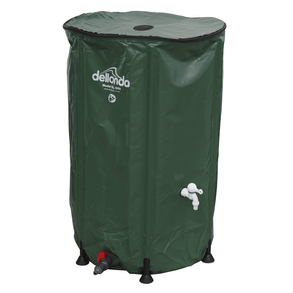 Dellonda Collapsible PVC Garden Water Butt with Zipped Lid & Drain Tap 250L Model No- DG9