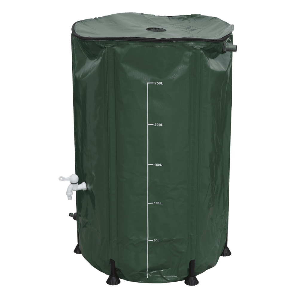 Dellonda Collapsible PVC Garden Water Butt with Zipped Lid & Drain Tap 250L Model No- DG9