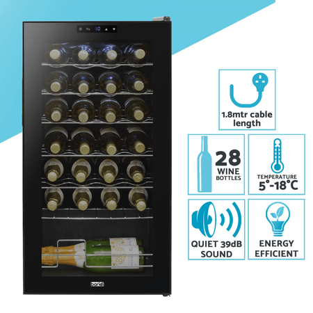 Baridi 28 Bottle Tabletop Wine Fridge & Cooler Model No- DH10