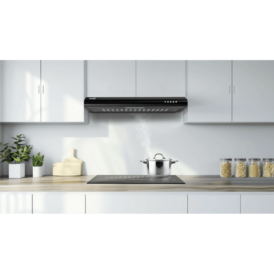 Baridi Visor Cooker Hood Extractor Fan 60cm - Black Model No- DH107