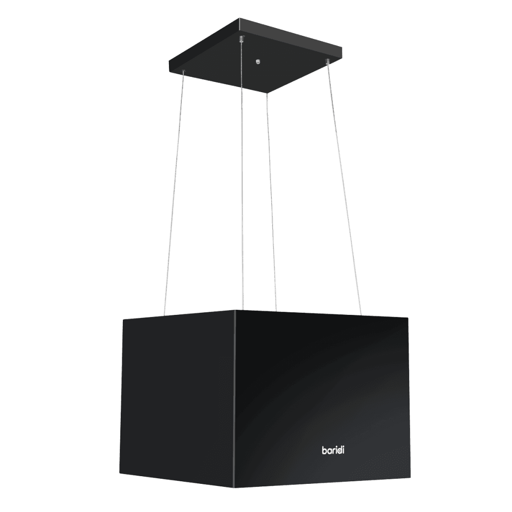 Baridi Square Island Cooker Hood 40cm - Black Model No- DH109